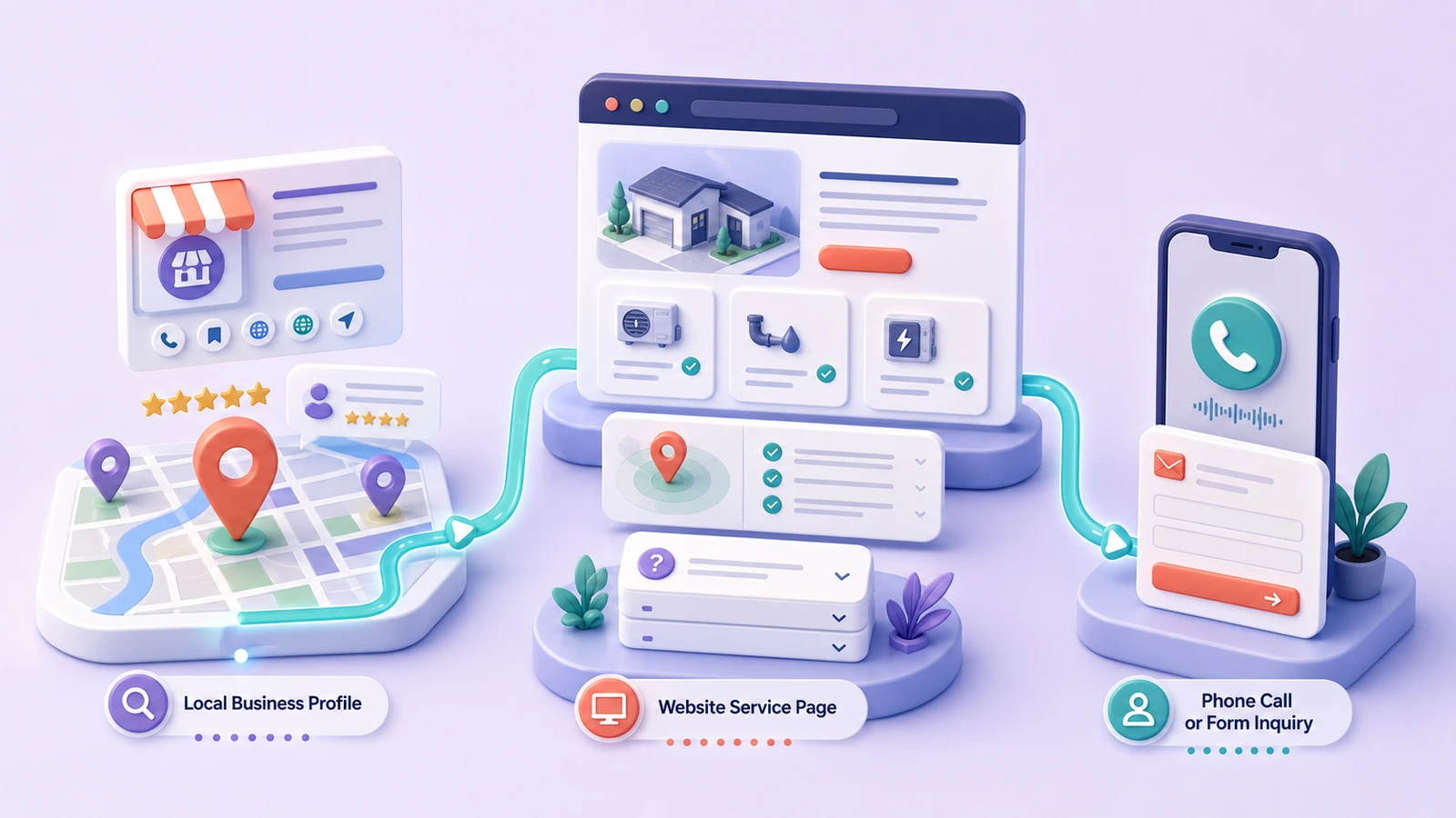 Google Business Profile 从地图资料到网站服务页和电话咨询的承接路径